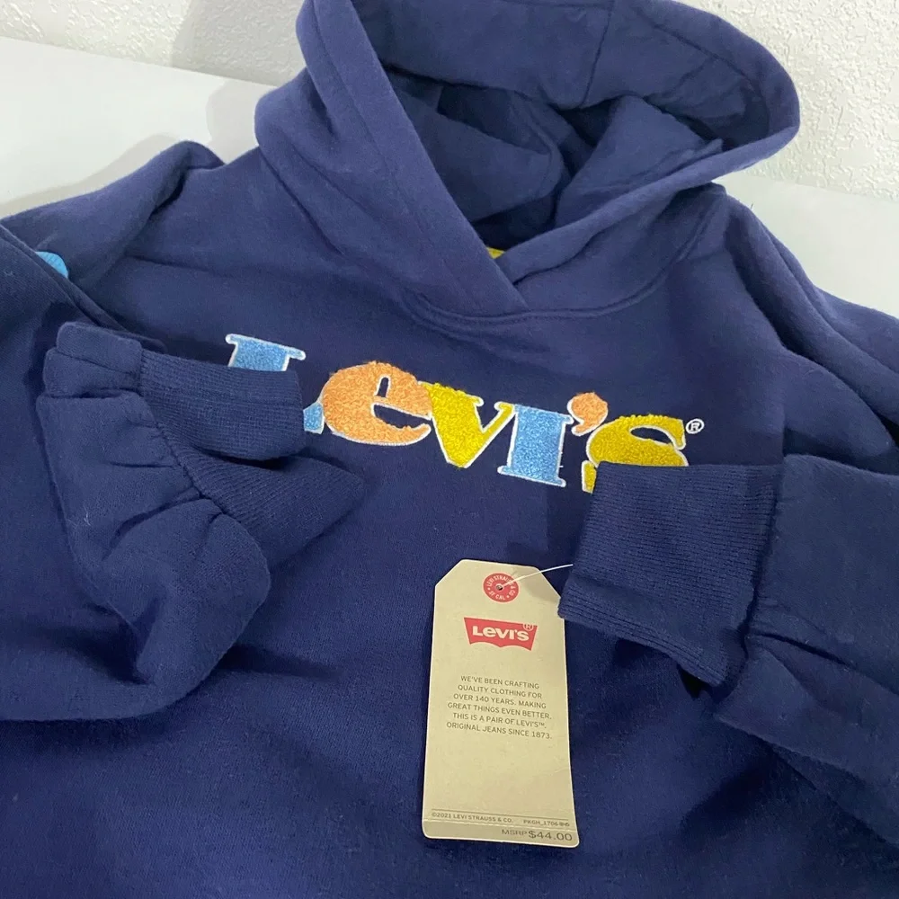 Levi’s Girl’s Striped Logo Hoodie - Picture 5 of 6